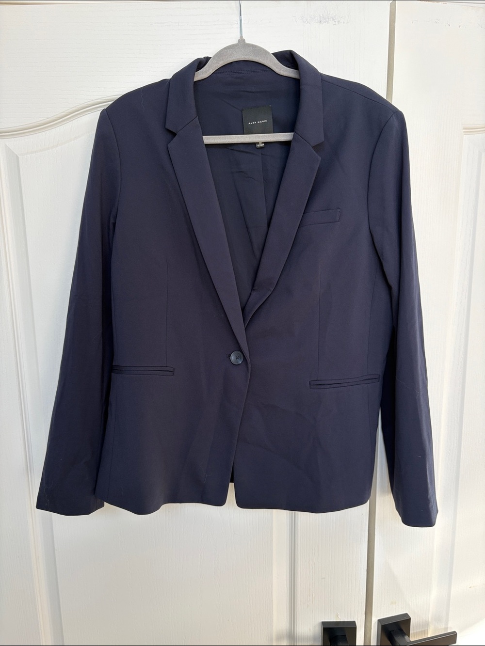 Alex Marie Dark Navy Single-Button Blazer